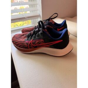 Nike Air Zoom Pegasus 38 Tiger Stripe Running Shoes Orange Black Blue Women 8.5